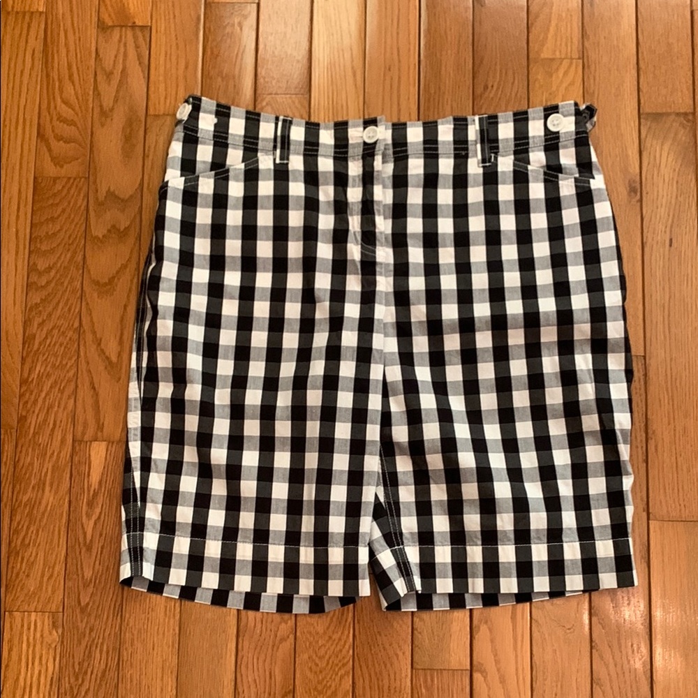 Jones New York Sport Checkered Bermuda Shorts (Black & White)